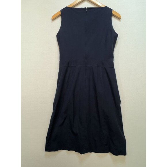 Ann Taylor Women's Sleeveless Wrap Sheath Dress Size 4 Dark Navy Mid-Length Busi - Picture 9 of 11